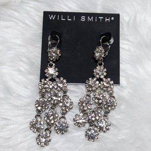 WILLI SMITH Rhinestone Crystal Dangle Chandelier Earrings 🌟NEW🌟